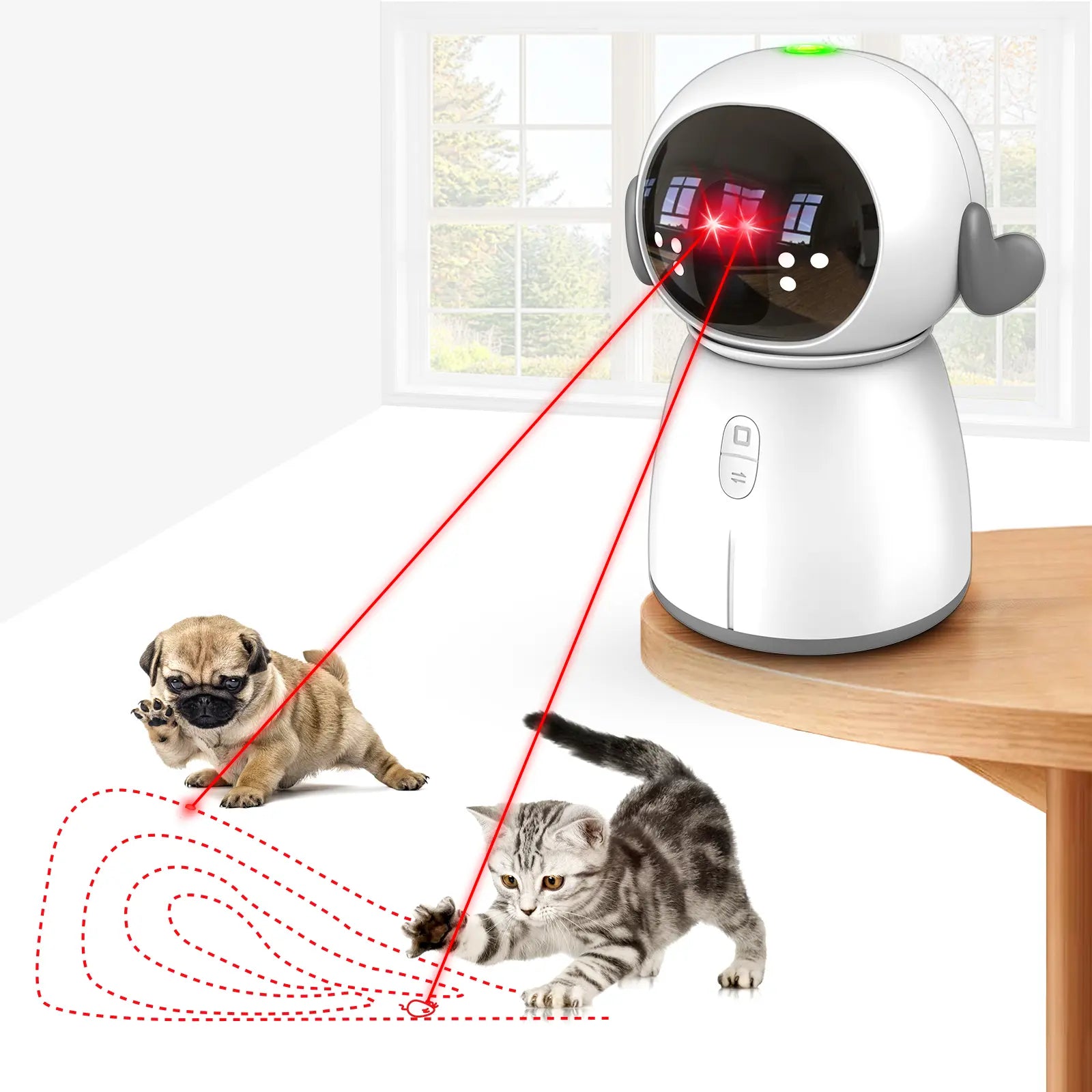 Cat Laser Toy 2026 for Indoor Cats and Kittens Interactive Motion Activated Rechargeable Automatic Play Dual Patterns Adjustable Angle Fun Exercise for Multiple Pets